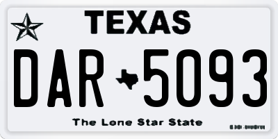 TX license plate DAR5093