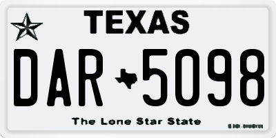 TX license plate DAR5098