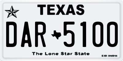 TX license plate DAR5100