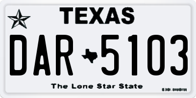 TX license plate DAR5103