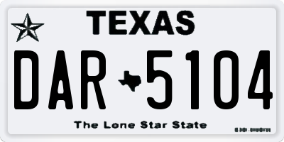 TX license plate DAR5104