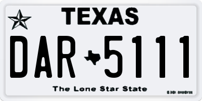 TX license plate DAR5111