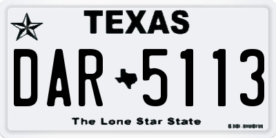 TX license plate DAR5113