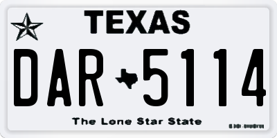 TX license plate DAR5114