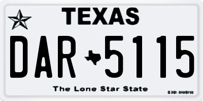 TX license plate DAR5115