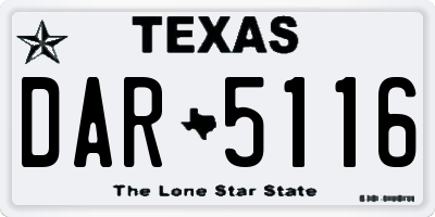 TX license plate DAR5116