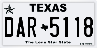 TX license plate DAR5118