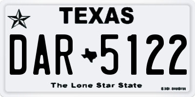 TX license plate DAR5122