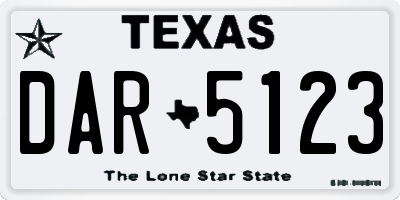 TX license plate DAR5123