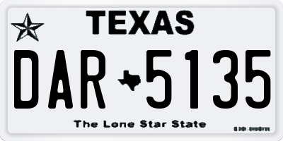 TX license plate DAR5135