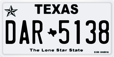 TX license plate DAR5138