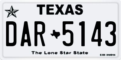 TX license plate DAR5143