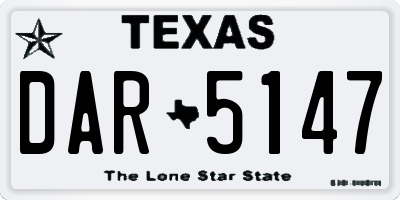 TX license plate DAR5147