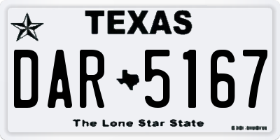 TX license plate DAR5167