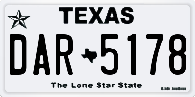 TX license plate DAR5178