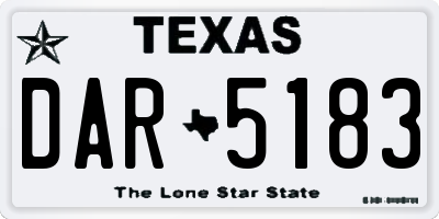 TX license plate DAR5183