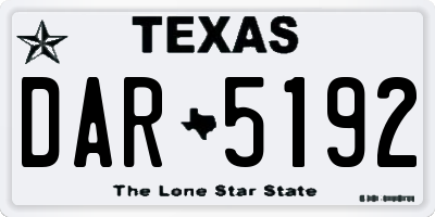 TX license plate DAR5192