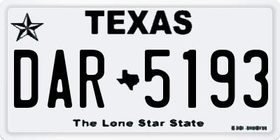 TX license plate DAR5193