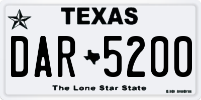 TX license plate DAR5200