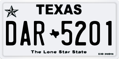 TX license plate DAR5201