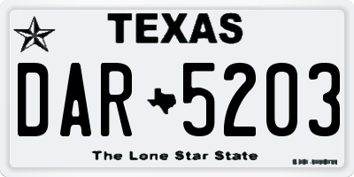 TX license plate DAR5203