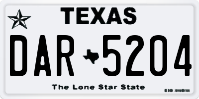 TX license plate DAR5204