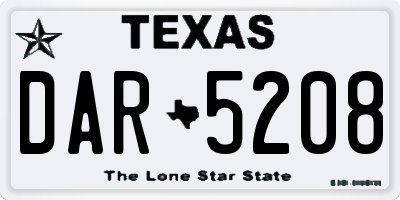 TX license plate DAR5208