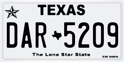 TX license plate DAR5209