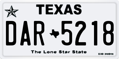 TX license plate DAR5218