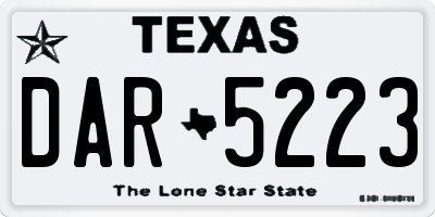 TX license plate DAR5223