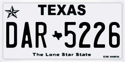 TX license plate DAR5226