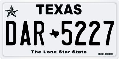 TX license plate DAR5227