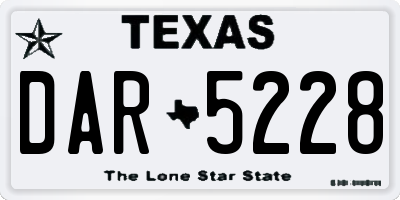 TX license plate DAR5228
