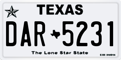 TX license plate DAR5231