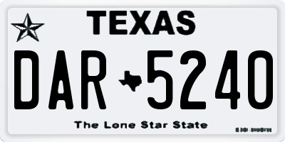 TX license plate DAR5240