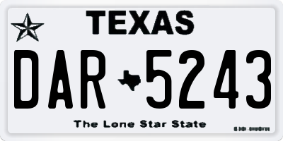TX license plate DAR5243