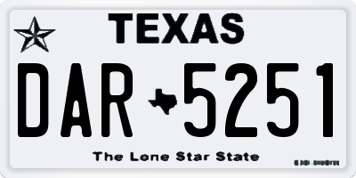 TX license plate DAR5251
