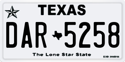 TX license plate DAR5258