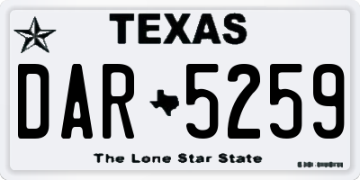 TX license plate DAR5259