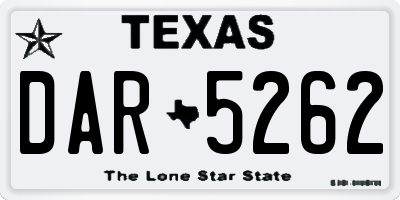 TX license plate DAR5262