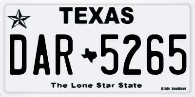 TX license plate DAR5265