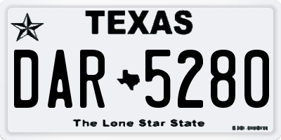 TX license plate DAR5280