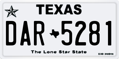 TX license plate DAR5281