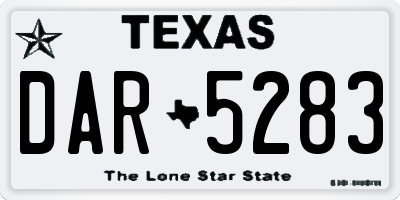 TX license plate DAR5283