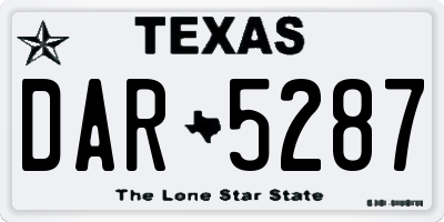 TX license plate DAR5287