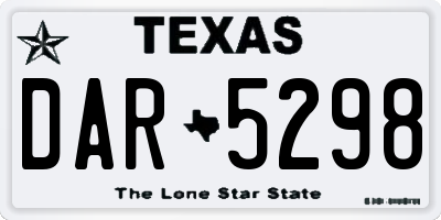 TX license plate DAR5298