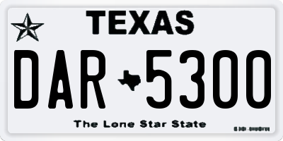 TX license plate DAR5300