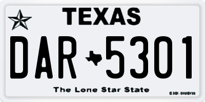 TX license plate DAR5301