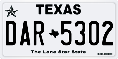 TX license plate DAR5302