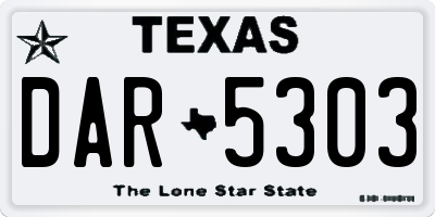 TX license plate DAR5303